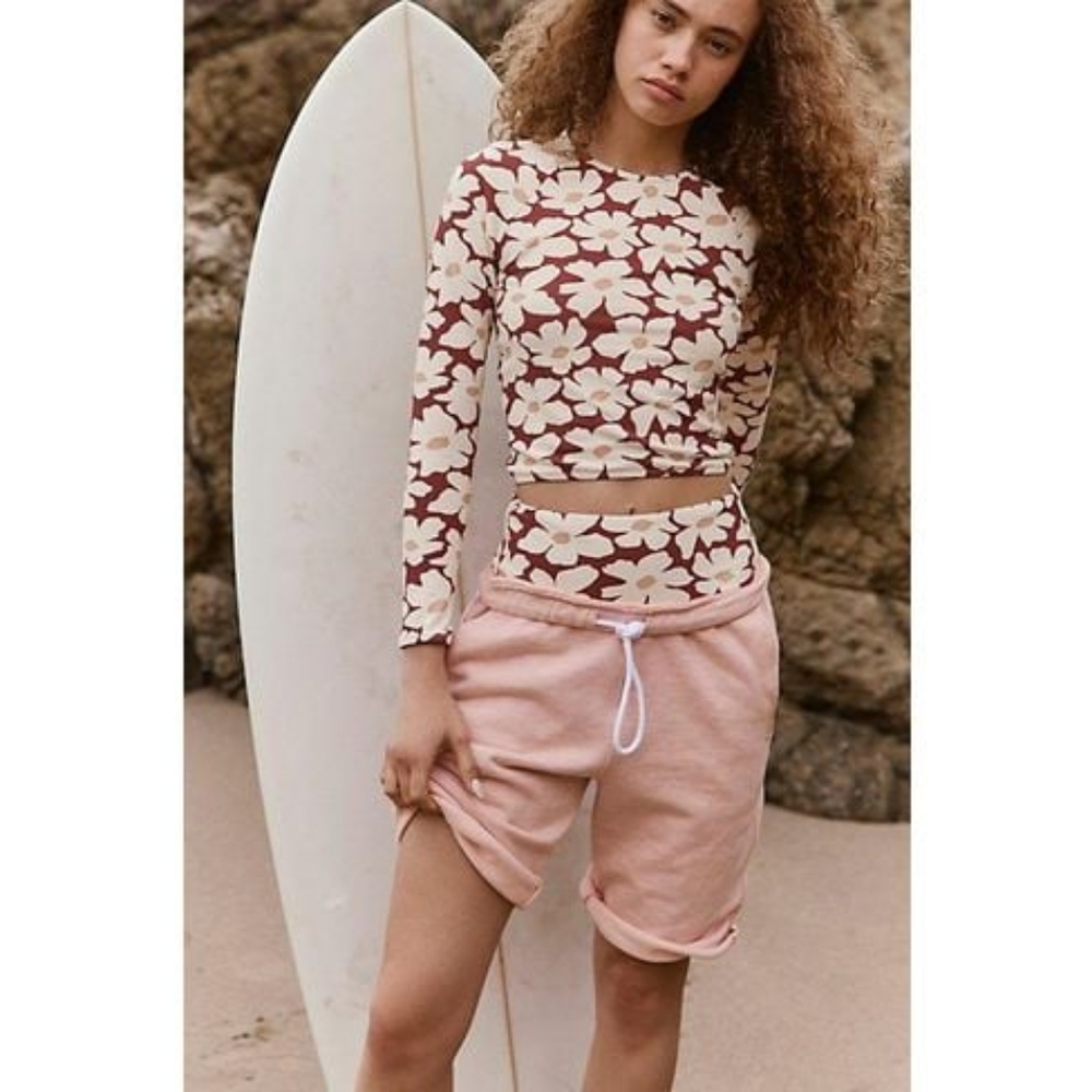 NWT Free People Women's For The Win Long Shorts Color: Pastel Peach Size XS